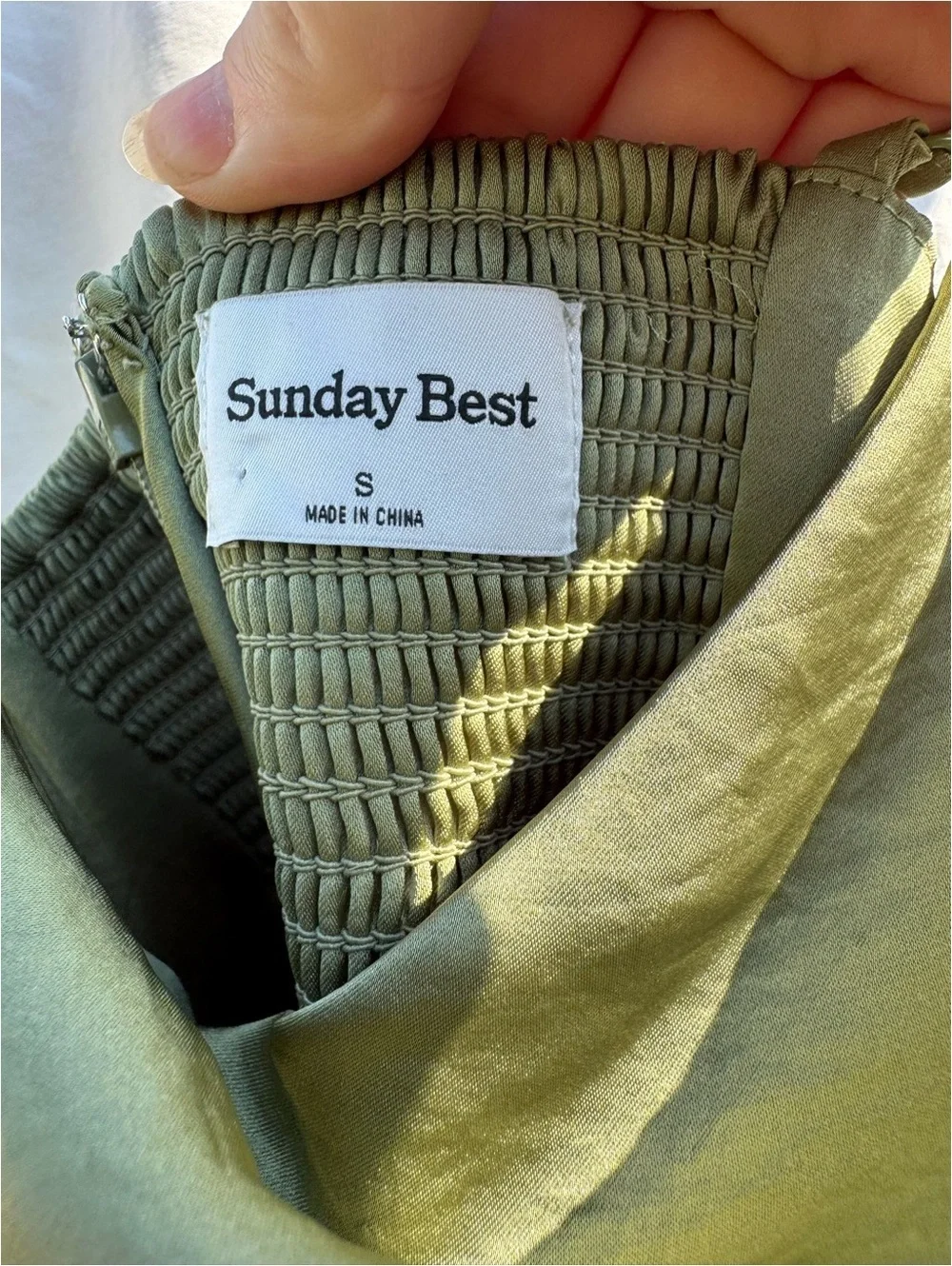 Aritzia Sunday Best Spencer Satin Mini Dress -  Small - Green